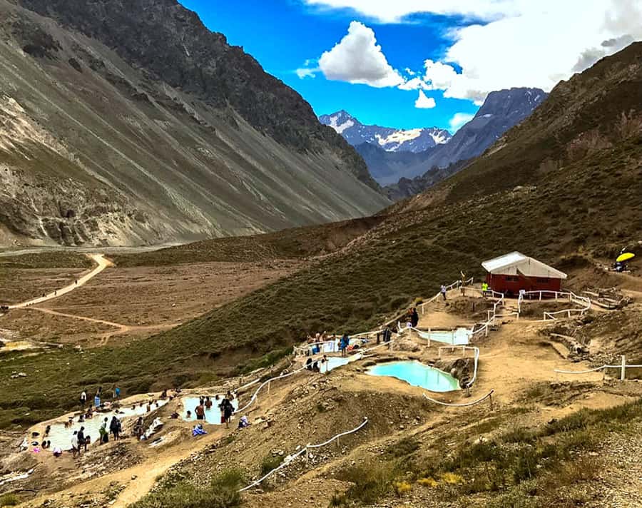 From Santiago: Maipo Canyon Volcano and Hot Spring Tour - A picnic, local snacks, and Chilean wine