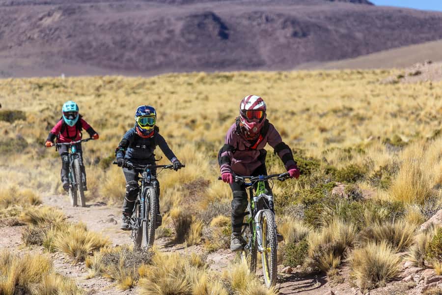 San Pedro de Atacama: Volcano Downhill Bike Tour - The bike fitting and safety briefing at Cerro Toco