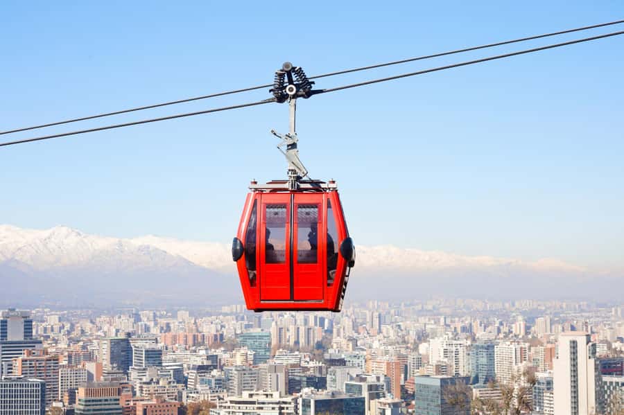 Santiago: 1-Day Hop-On Hop-Off Bus and Cable Car Ticket - Riding the Teleférico above Cerro San Cristóbal