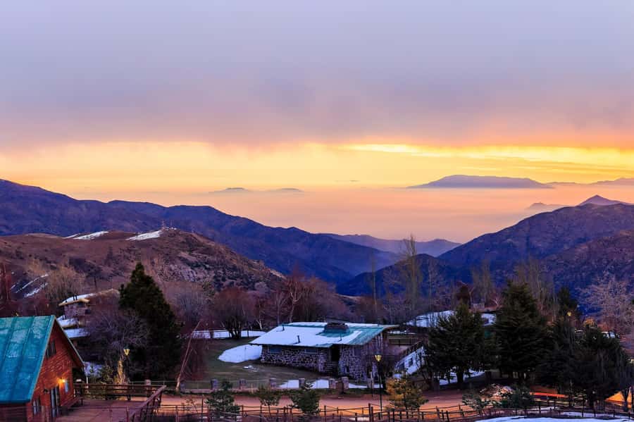 Sunset over the Andes Mountains - Valle Nevado at nearly 3,000 meters