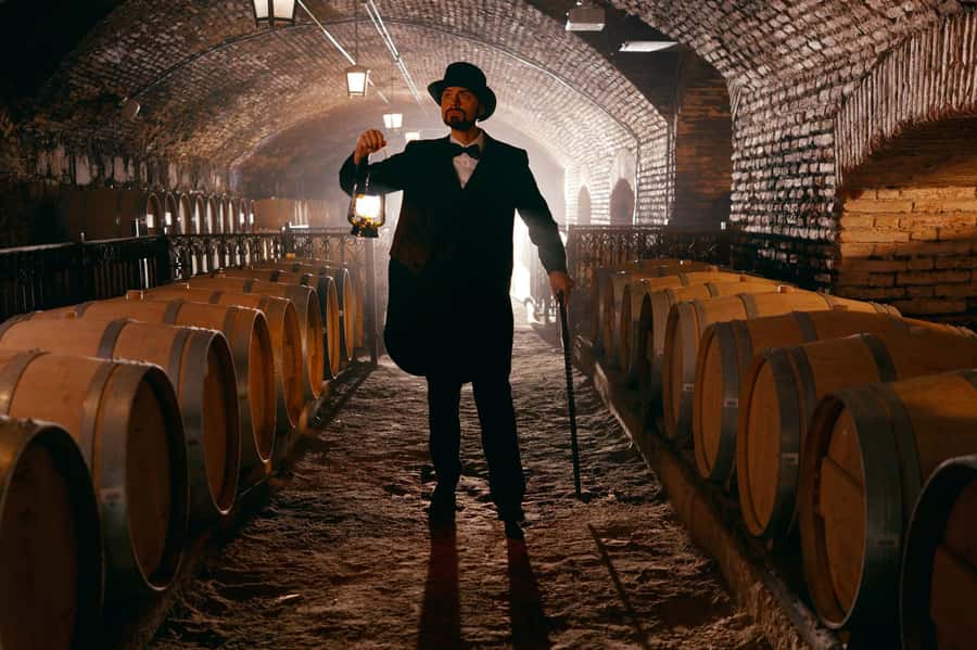 Viña Concha y Toro Nighttime: Dinner Show - Entering the Casillero del Diablo cellar